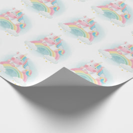 Söt Pastel Unicorn Presentpapper