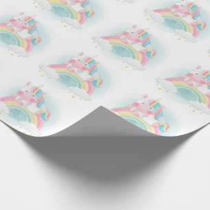 Söt Pastel Unicorn Presentpapper