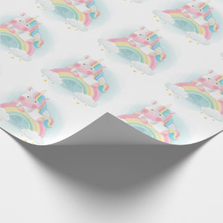 Söt Pastel Unicorn Presentpapper