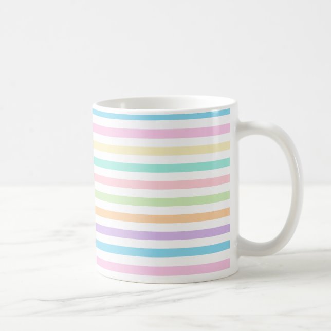 Söt Pastel Vågrät Rand Mönster Mugg (Höger)