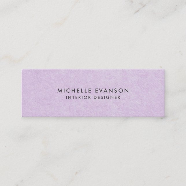 Söt Pastel Violet Lila Minimalist Mini Visitkort (Framsida)