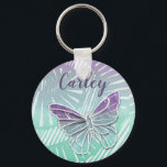 Söt Pastel Watercolor Butterfly Art Nyckelring<br><div class="desc">Söt pastel-grafik med elegant-fjäril-design i nyckelkedjan personlig.</div>