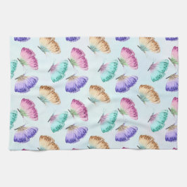Söt Pastel Watercolor Butterfly Mönster Kökshandduk