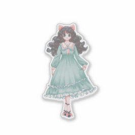 Söt Pastell Anime Flickdocka Estetisk Vinyl Klistermärken