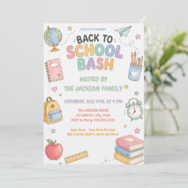 Söt Pastell Åter till Skolan Bash-fest Inbjudningar
