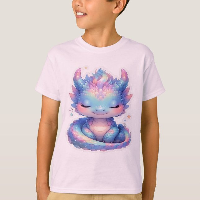 Söt Pastell Baby Drake  T Shirt (Framsida)