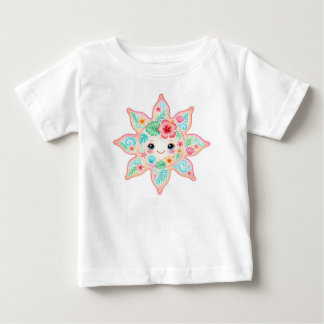 Söt Pastell Blommig Baby T-Shirt