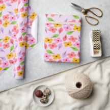 Söt Pastell Blommig Mönster Mjuk Rosa Tjejaktig