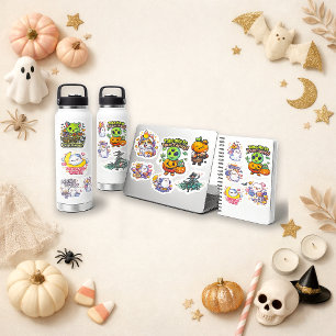 Söt Pastell Chibi Halloween Karaktär Klistermärken