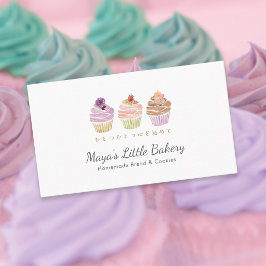 Söt Pastell Cupcake Bageri Konditor Chef Visitkort
