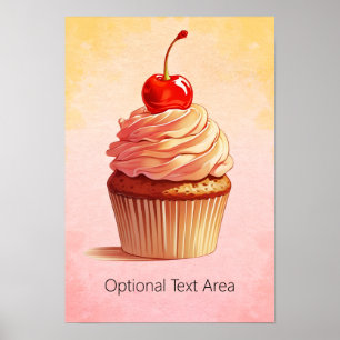 Söt Pastell Cupcake  Poster
