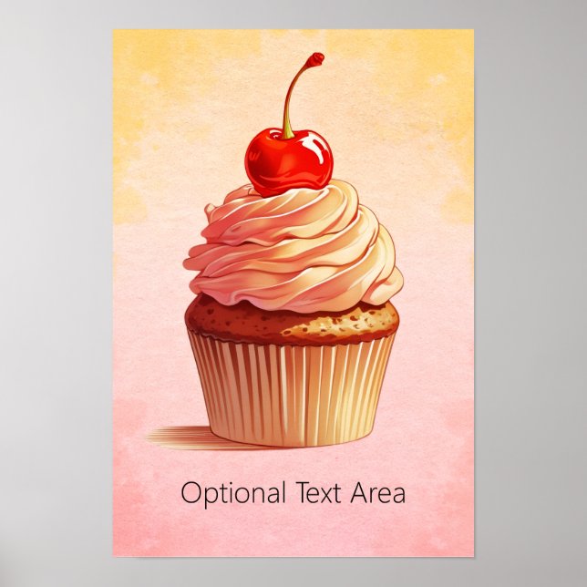 Söt Pastell Cupcake  Poster (Framsidan)