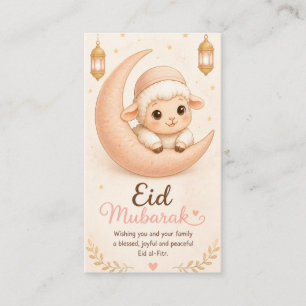 Söt Pastell Eid Mubarak Lamm Välkomstkort Visitkort