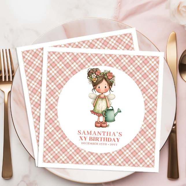 Söt Pastell Fågel Älskvärd 2-års Födelsedagsfest S Pappersservett (Lovely Pastel Fairy Cute 2nd Birthday Party Napkins)