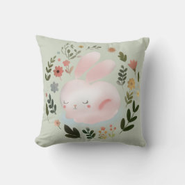 Söt Pastell Fjärilsformad vårhas Krans Blommig Väg Kudde