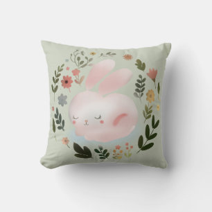 Söt Pastell Fjärilsformad vårhas Krans Blommig Väg Kudde