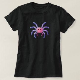 Söt Pastell Fluffig Spindel Halloween Design T Shirt