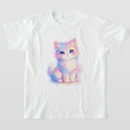 Söt Pastell Galax Katt T-Shirt