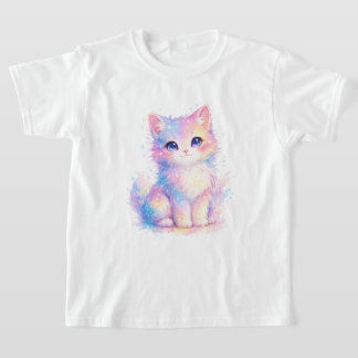 Söt Pastell Galax Katt T-Shirt