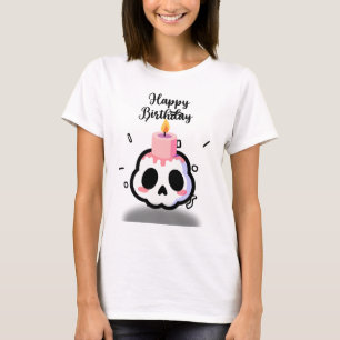 Söt Pastell Goth Skalle Födelsedag T Shirt