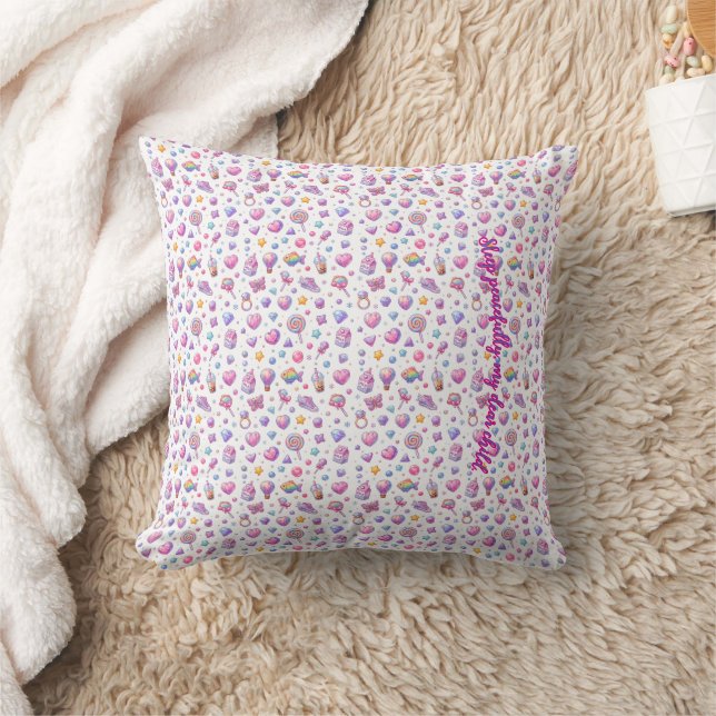 Söt Pastell Kawaii Sömlös Mönster – Gnistrande Kudde (Filt)