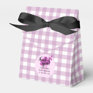 Söt Pastell Lila Gingham Bebisdopp Presentaskar