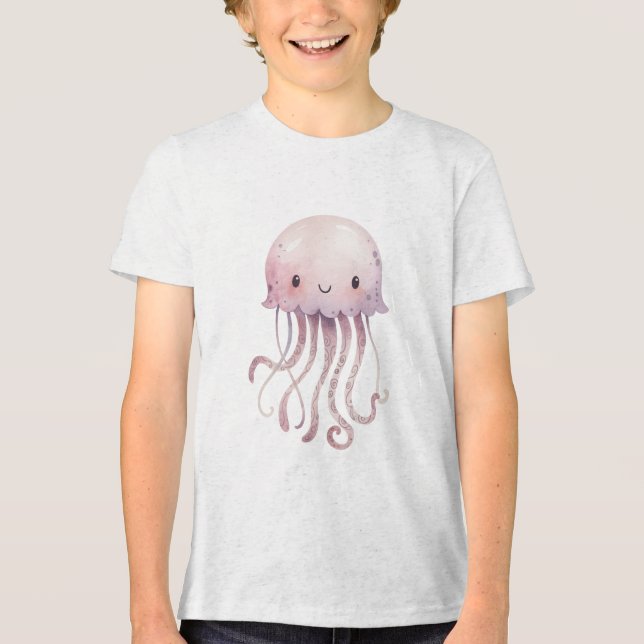 Söt Pastell Manet Akvarell T Shirt (Framsida)
