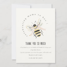 Söt Pastell Mum To Bee Neutral Baby Shower