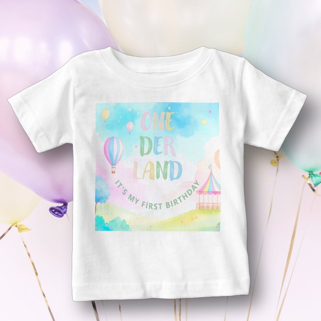 Söt pastell onederland watercolor 1:a födelsedagen t shirt (Skapare uppladdad)