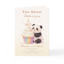 Söt Pastell Panda Bebis 2-årsdag