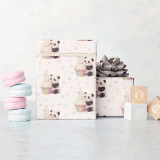 Söt Pastell Panda Bebis 3-årsdag Presentpapper