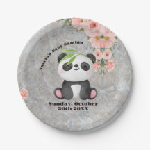 Söt Pastell Pandan och Rosa Blomma Blommig Design