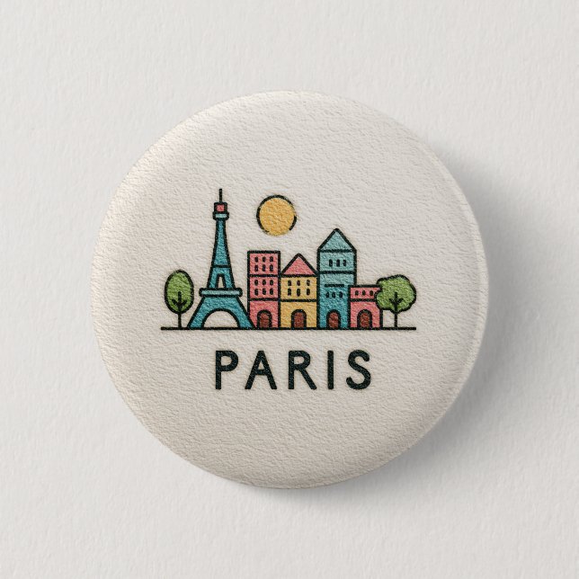 Söt Pastell Paris-knapp Knapp (Framsida)