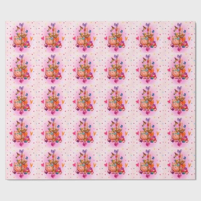 Söt Pastell Presentpapper (Platt)