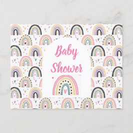 Söt pastell regnbåge baby shower postkort vykort
