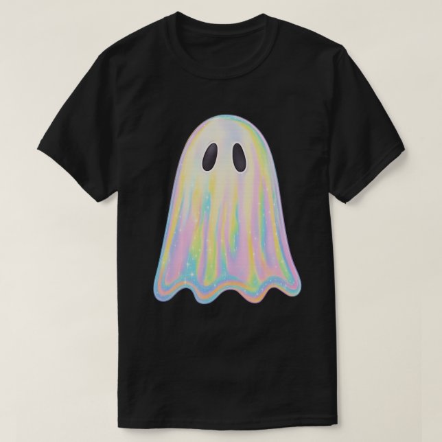 Söt Pastell Regnbåge Spöke | Estetiskt Kusligt T Shirt (Design framsida)