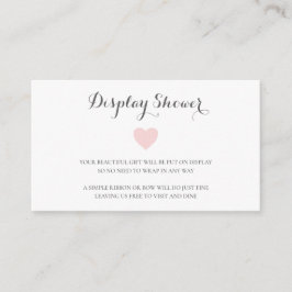 Söt Pastell Rosa Hjärt Flick Display Shower Tilläggskort