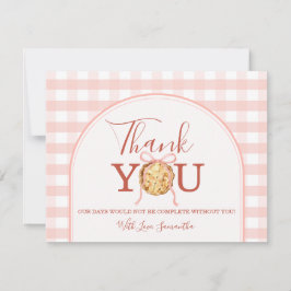 Söt Pastell Rosa Rosett Randig Höst Bebis Shower Tack Kort