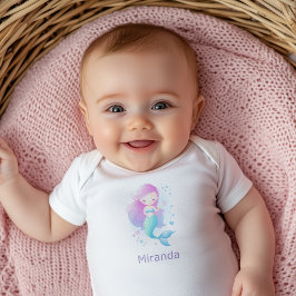 Söt Pastell Rosa Siren Fantasi Illustration T Shirt