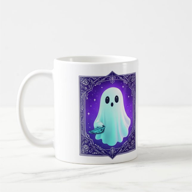 Söt Pastell Spökmugg Kaffemugg (Vänster)