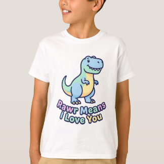 Söt Pastell T-Rex Dinosaurie Rawr Betyder T Shirt