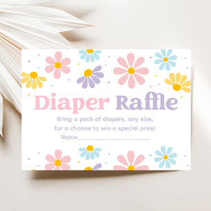 Söt Pastell Tusensköns Baby Shower Blöja Lotteri Tilläggskort