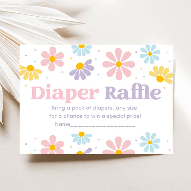 Söt Pastell Tusensköns Baby Shower Blöja Lotteri Tilläggskort (Skapare uppladdad)