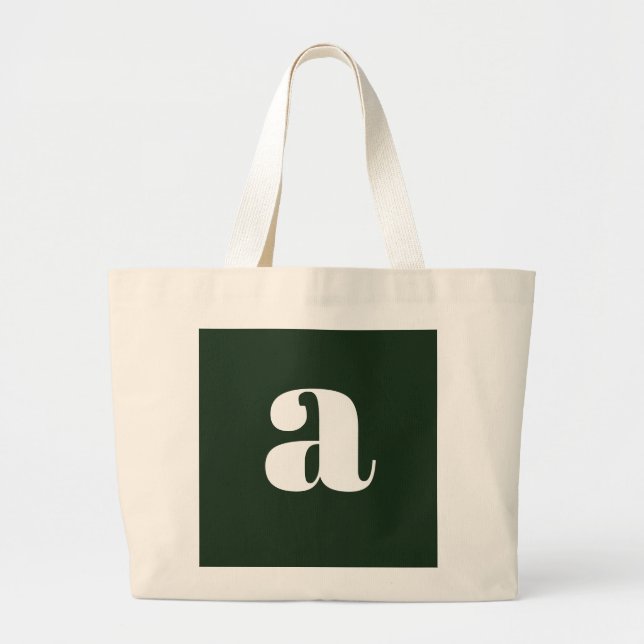 Söt Pastell Vit Grön Monogram   Jumbo Tygkasse (Framsidan)
