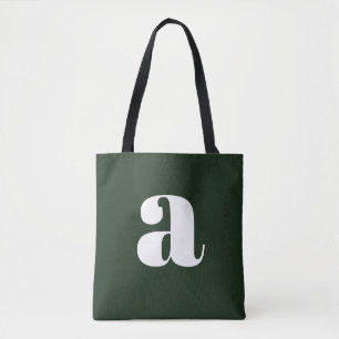 Söt Pastell Vit Grön Monogram Retro Typografi  Tygkasse