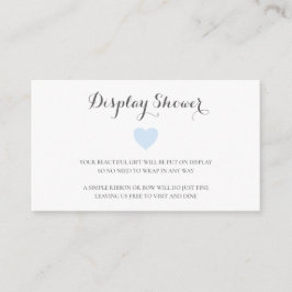 Söt Pastellblå Hjärt Baby Pojke Visning Dusch Tilläggskort