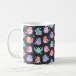 Söt Pastellfågel - Kawaii Sångfåglar & Bebisfåglar Kaffemugg