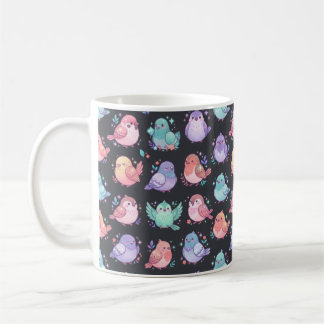 Söt Pastellfågel - Kawaii Sångfåglar & Bebisfåglar Kaffemugg