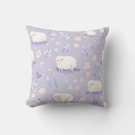 Söt Pastellfår och Blommotiv Kuddcover Kudde