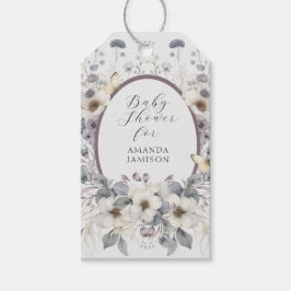 Söt pastellfärg blomster jugendstil babyflicka bab presentetikett